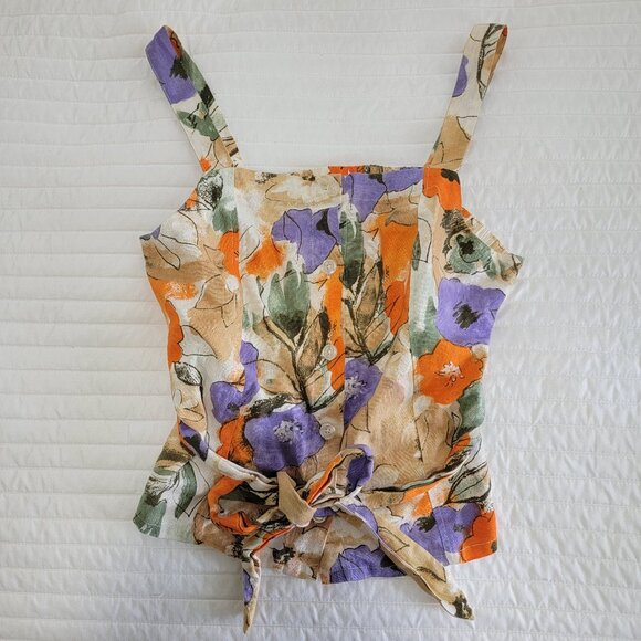 Mossimo Supply Co. Tops - 🌞4/$20🌞 Mossismo Linen Belted Floral Top with Buttons